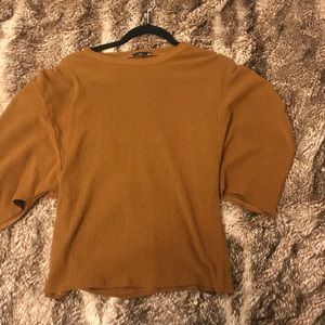 Mustard large sleeve blouse